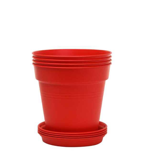 Red Flower Pot (Small Size)